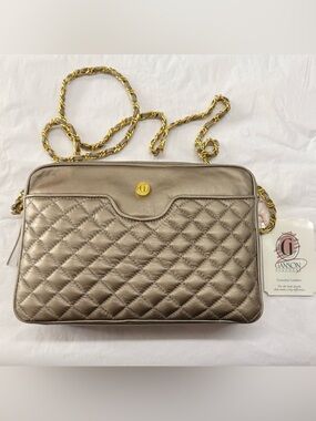 Vintage Ganson Platinum Quilted Top Grain Leather Chain Shoulder Bag Nordstrom